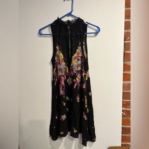 Beautiful Free People Black Lace Butterfly Summer Dress